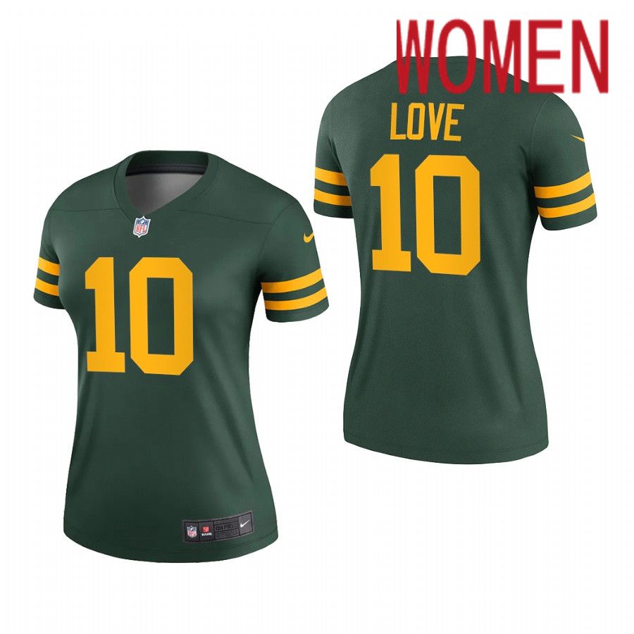 Women Green Bay Packers #10 Love Nike Green Alternate Game Player NFL Jersey